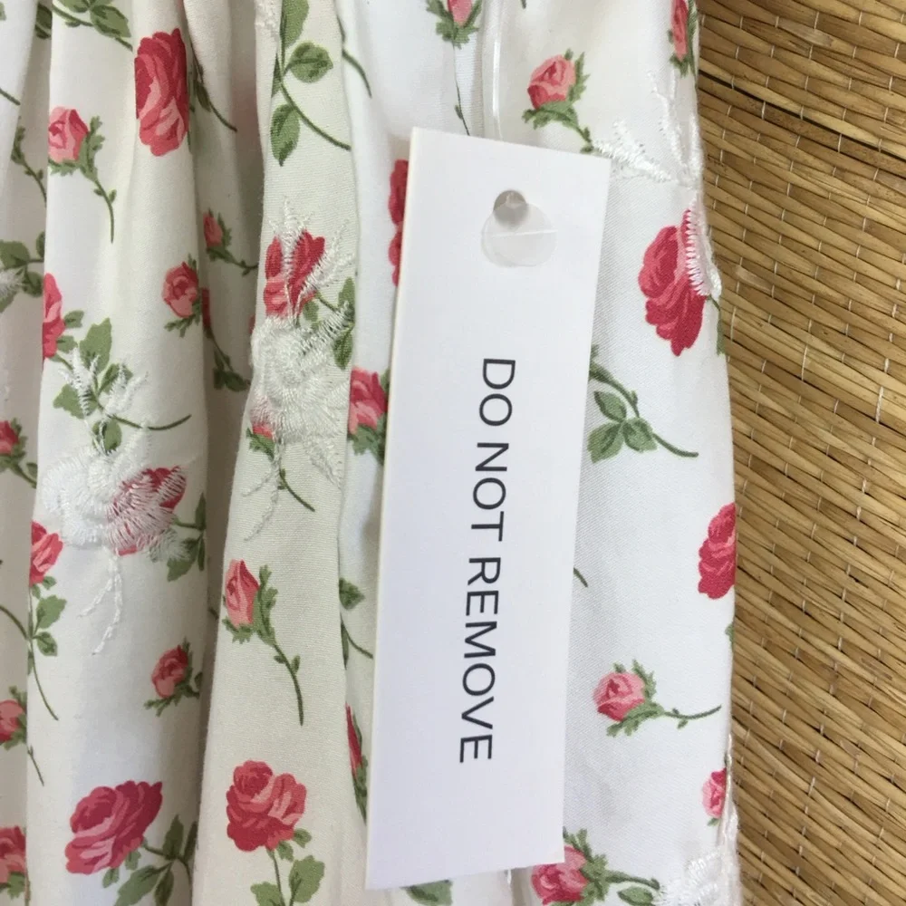 FOR LOVE & LEMONS NWT JACKSON COTTON EMBROIDERED MINI DRESS IN FLORAL PRINT S - Picture 12 of 16
